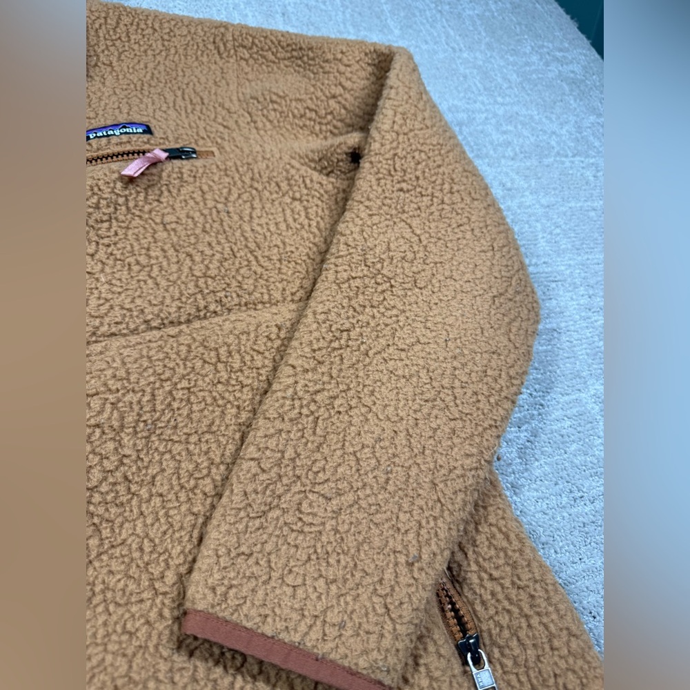 Patagonia Womens Retro Pile Marsupial Brown Pull Over 1/2 Zip Sweater READ M - Picture 4 of 9